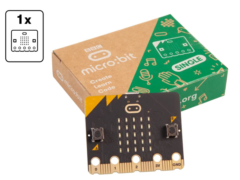 BBC micro:bit Single - BBC micro:bit V2 Board Only (100 Unit Value Bundle!) - Retail Pack