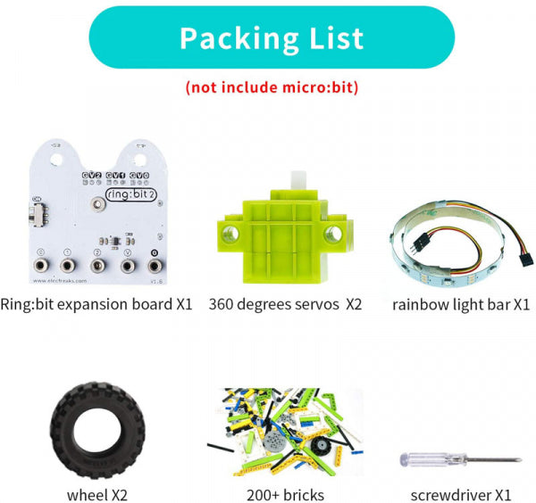 Ring:bit Bricks Pack (6 IN 1) : Lego compatible building and coding kit for micro:bit (without micro:bit）