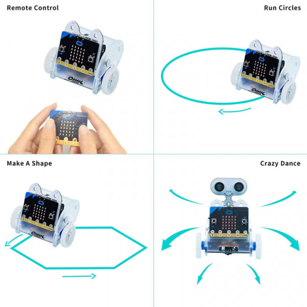 micro:bit Ring:bit V2 Kit Micro Car, micro:bit Coding Starter car kit with Wiki Tutorial (Without micro:bit Board) - ElecFreaks | 30 Pack